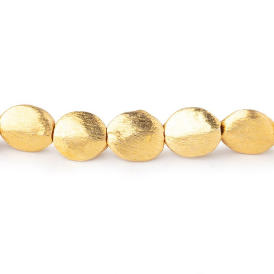 8x7mm 22kt Gold Plated Copper Brushed Oval Beads 8 inch 24 pieces