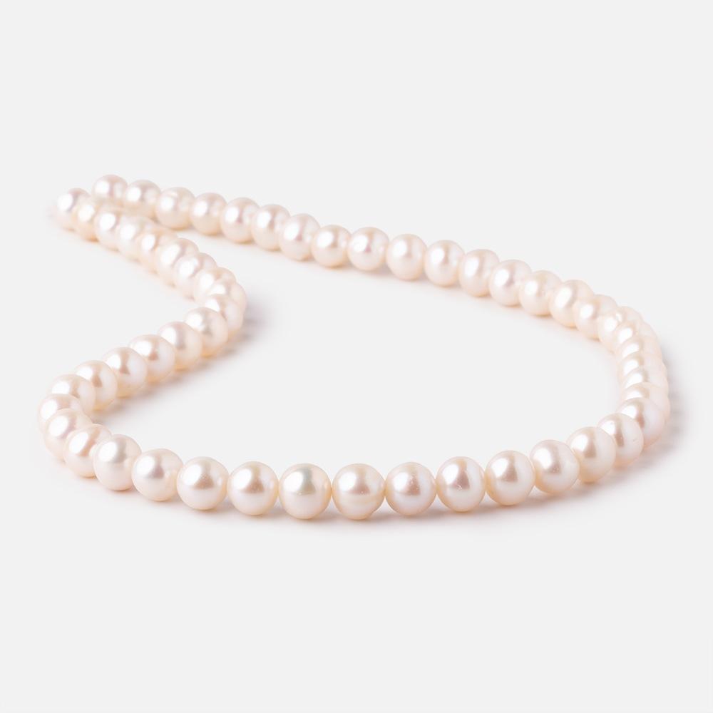 8x7mm Cream Off Round Freshwater Pearls 16 inch 54 pieces