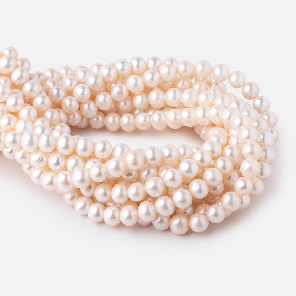 8x7mm Cream Off Round Freshwater Pearls 16 inch 54 pieces