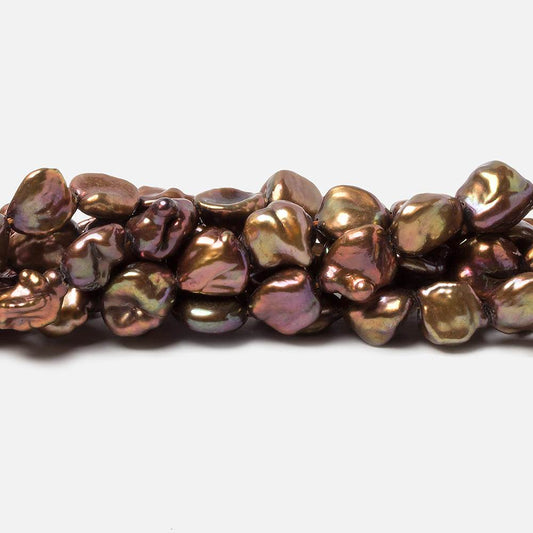 Brown straight drilled Keshi Freshwater Pearls 16 inch 45 pieces AA