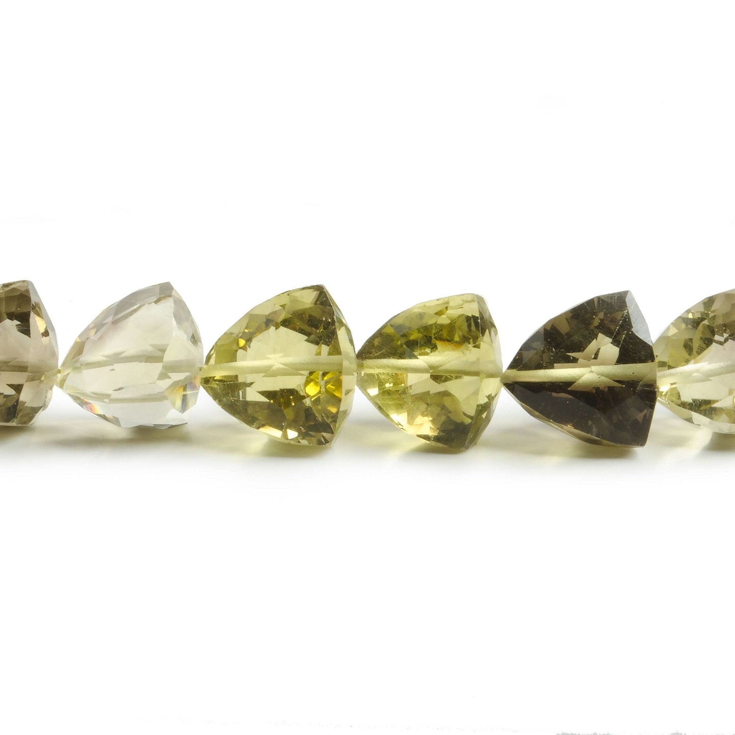 8x8-13x13mm Bi-colored Quartz Faceted Trillions 15 Inch 39 Beads