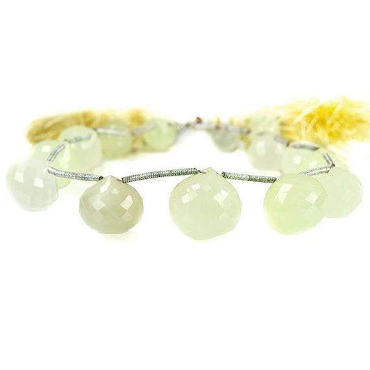 8x8-15x15mm Chartreuse Chalcedony `Candy Kiss` Briolette 7.5 inch 14 pcs