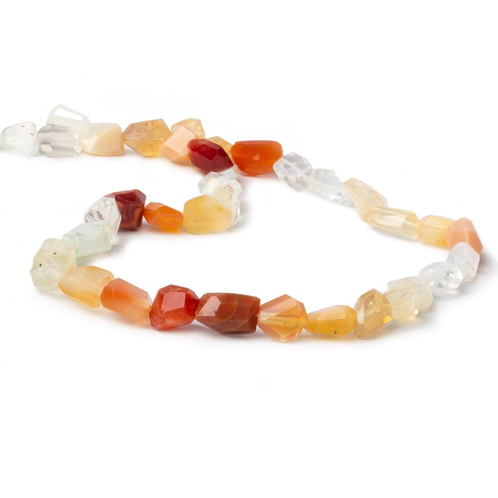 8x8x5-12x8x7mm Multi Color Fire Opal faceted nugget beads 16 inch 40 pieces A