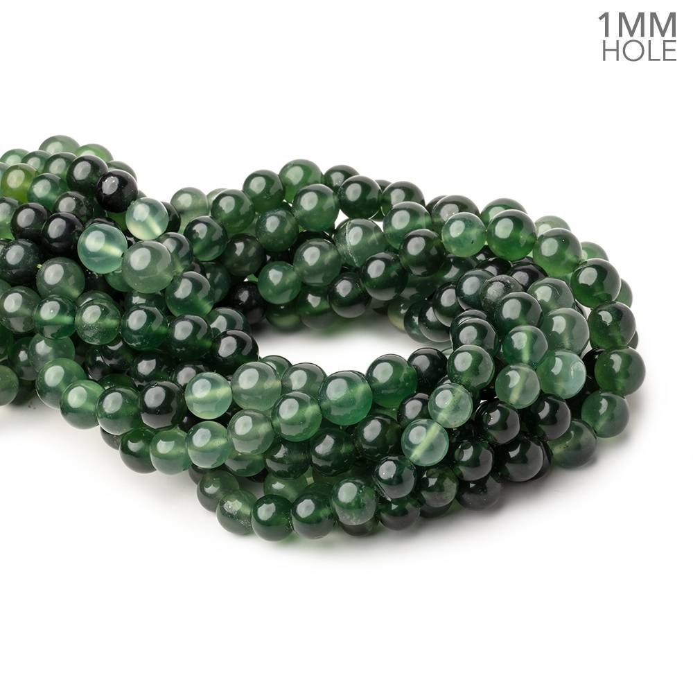 9-10.5mm Serpentine Plain Round Beads 16 inch 42 pieces 1mm large hole AA