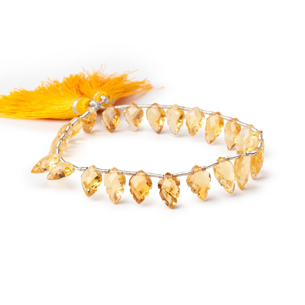 9-10mm Citrine Faceted Leaf Beads 8 inch 25 pieces AA