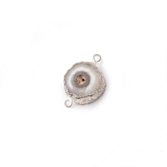 9-10mm Silver Leafed Solar Quartz Slice Connector 1 focal