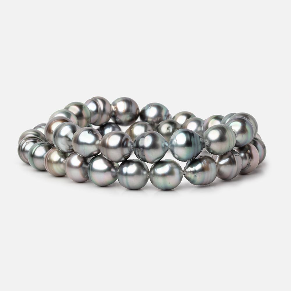 9-10mm Silver Tahitian Saltwater Pearl Beads 16 inch 39 pieces A