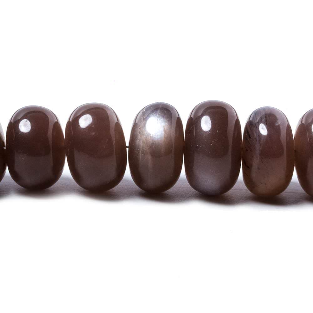 9-11.5mm Chocolate Moonstone plain rondelle beads 16 inch 61 pieces