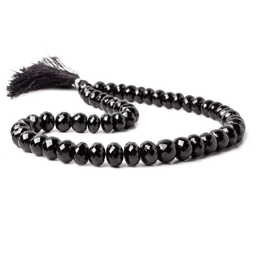 9-11mm Black Spinel Faceted Rondelle Beads 16 inch 54 pieces