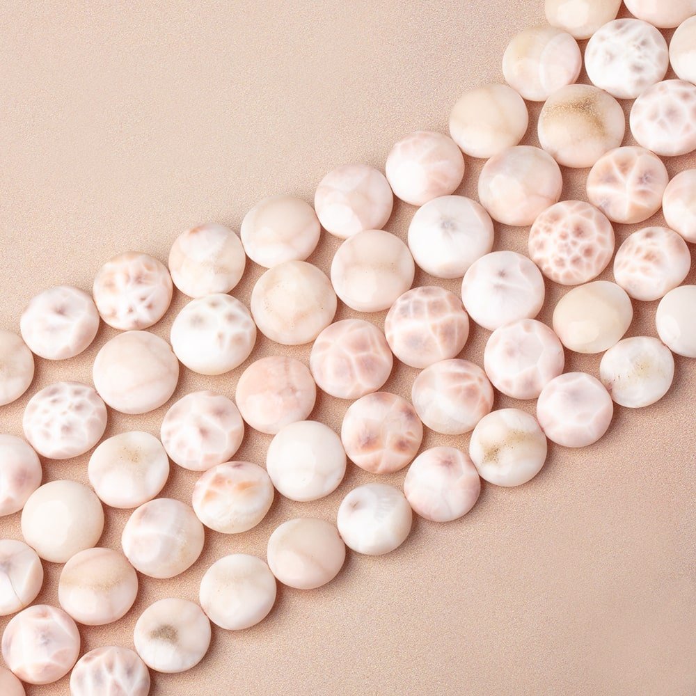 9-11mm Natrolite Plain Coin Beads 7.5 inch 16 pieces