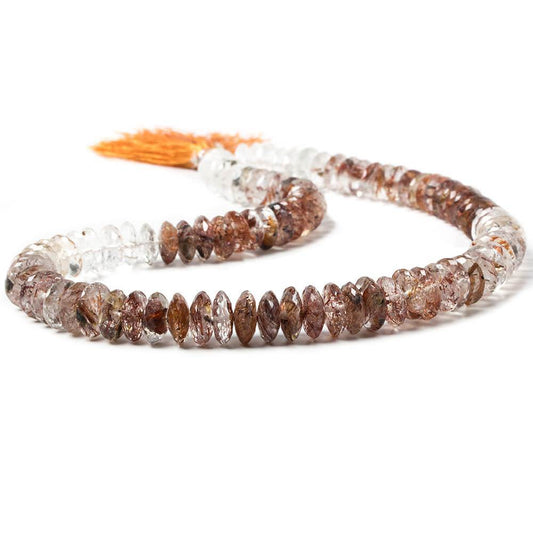 9-11mm Rutilated Quartz German Faceted Rondelle Beads AA Grade 95 pieces