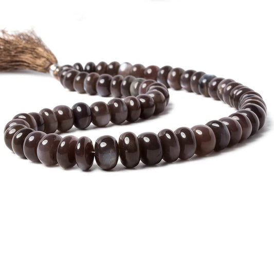 9-12.5mm Chocolate Moonstone plain rondelle beads 16 inch 61 pieces