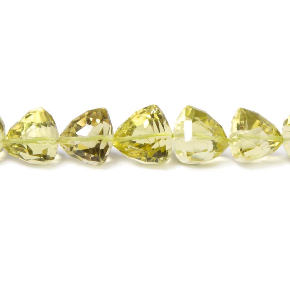 9-12mm Lemon Quartz Straight Drill Trillion Beads 16 inch 42 pieces