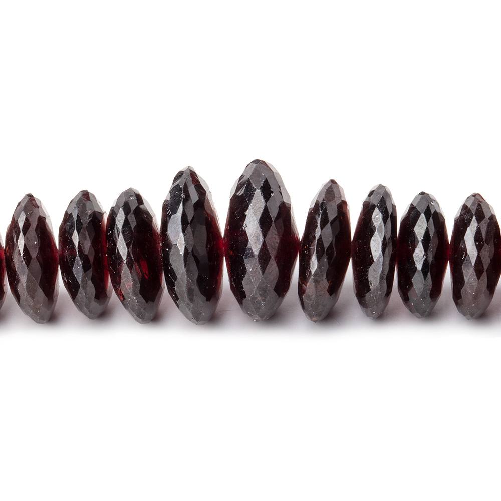9-14.5mm Bohemia Garnet German Faceted Rondelle Beads 16 inch 93 pieces AAA