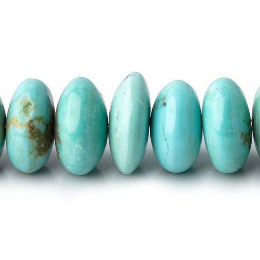9-15mm Sleeping Beauty Turquoise Plain Rondelle Beads 20 inch 95 pieces AAA