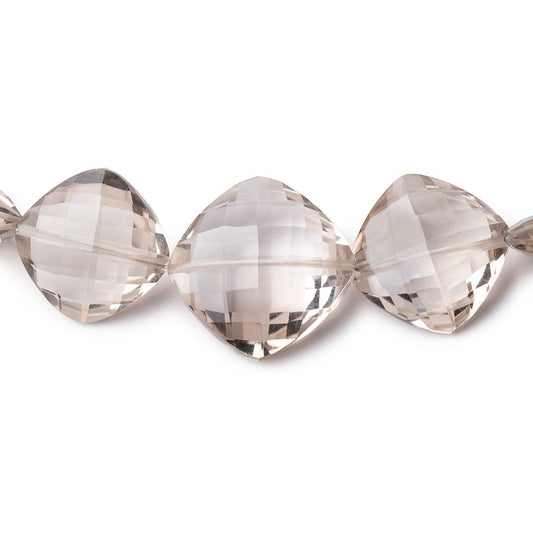 9-17mm Light Smoky Quartz Faceted Pillow Beads 16 inch 35 pieces AAA