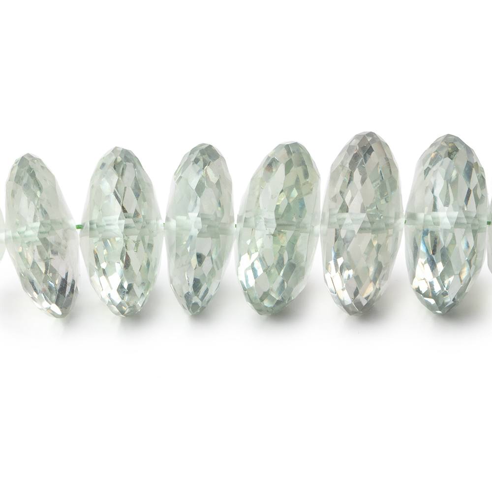 9-17mm Prasiolite German Faceted Rondelle Beads 17 inch 73 pieces AAA