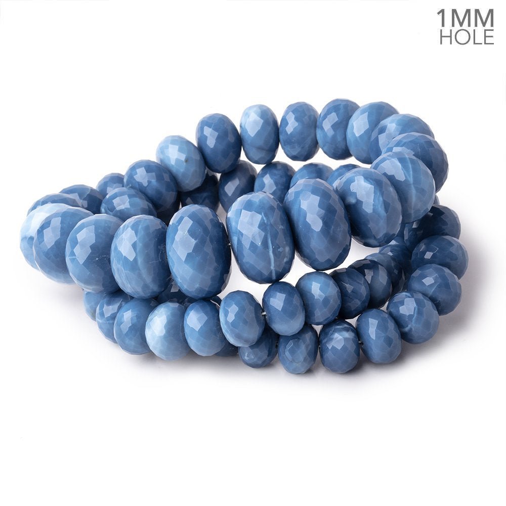 9-18mm Owyhee Blue Opal Faceted Rondelle Beads 20 inch 62 pieces AAA