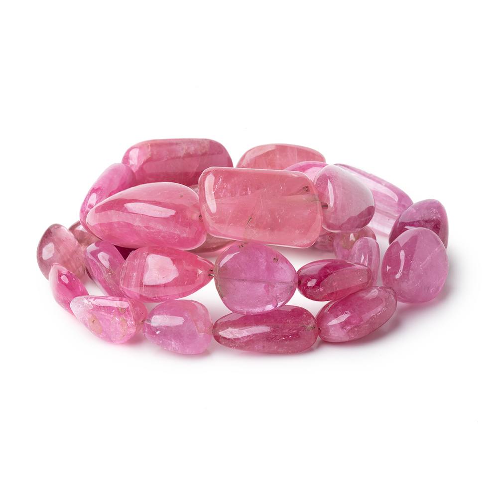 9-29mm Rubellite Tourmaline Plain Nugget Beads 20 inch 30 pieces AA