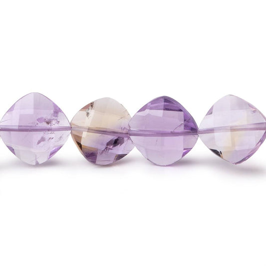 9.5-10.5mm Ametrine Faceted Pillow Beads 15.5 inch 36 pieces