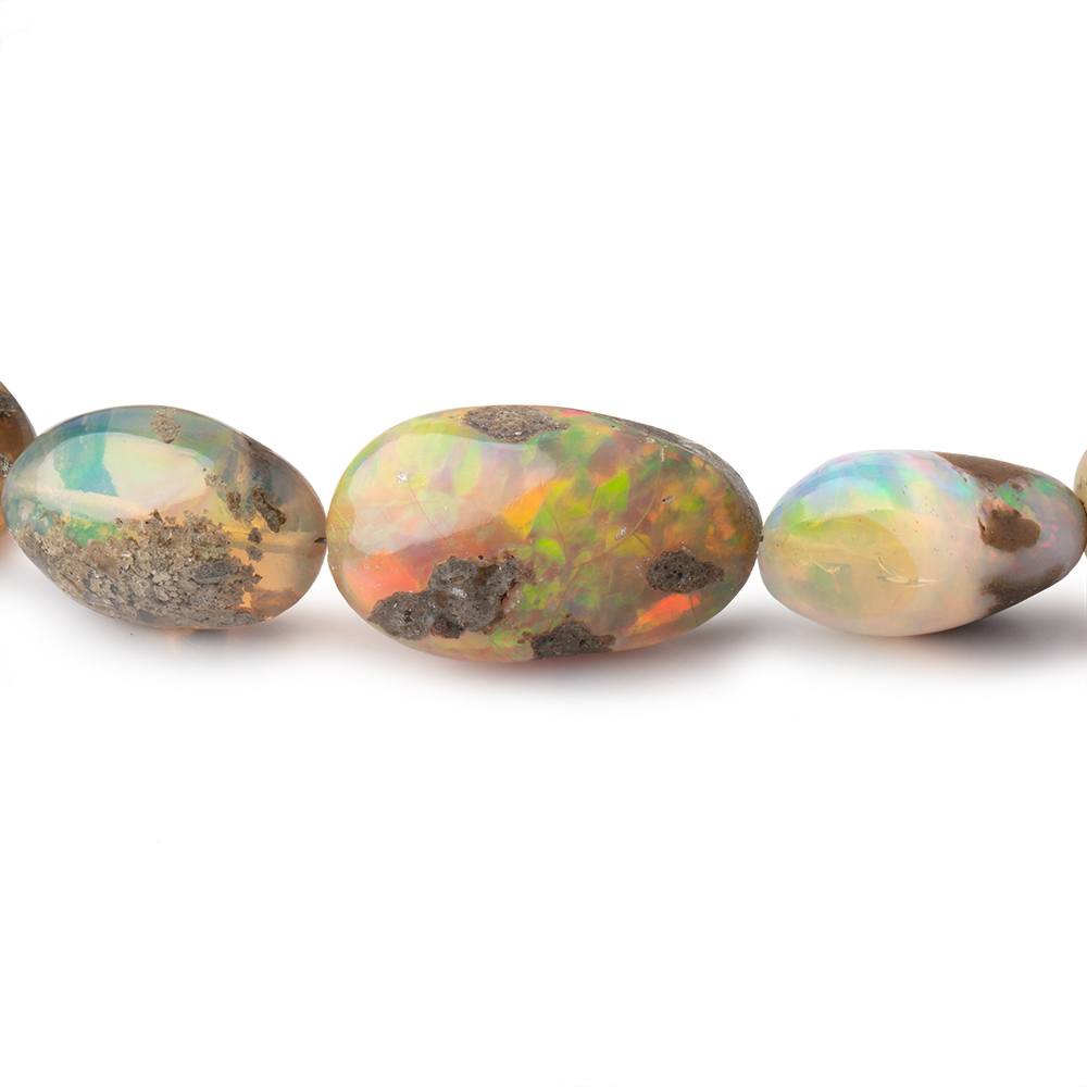9.5x9-24x15mm Golden Ethiopian Opal Plain Nugget Beads 20 inch 39 pieces AA
