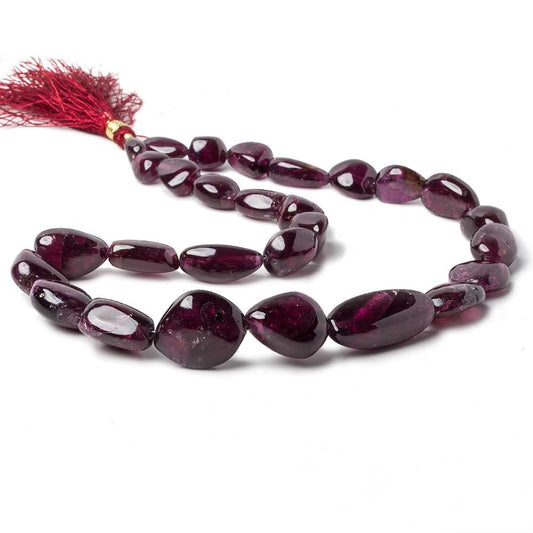 9.5x9.5-26x9.5mm Rhodolite Garnet Plain Nuggets 16 inch 28 pieces