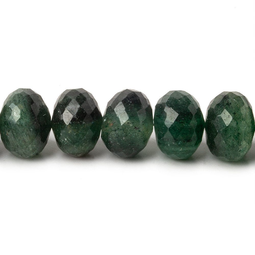 9mm Aventurine Faceted Rondelle Beads 8 inch 29 pieces