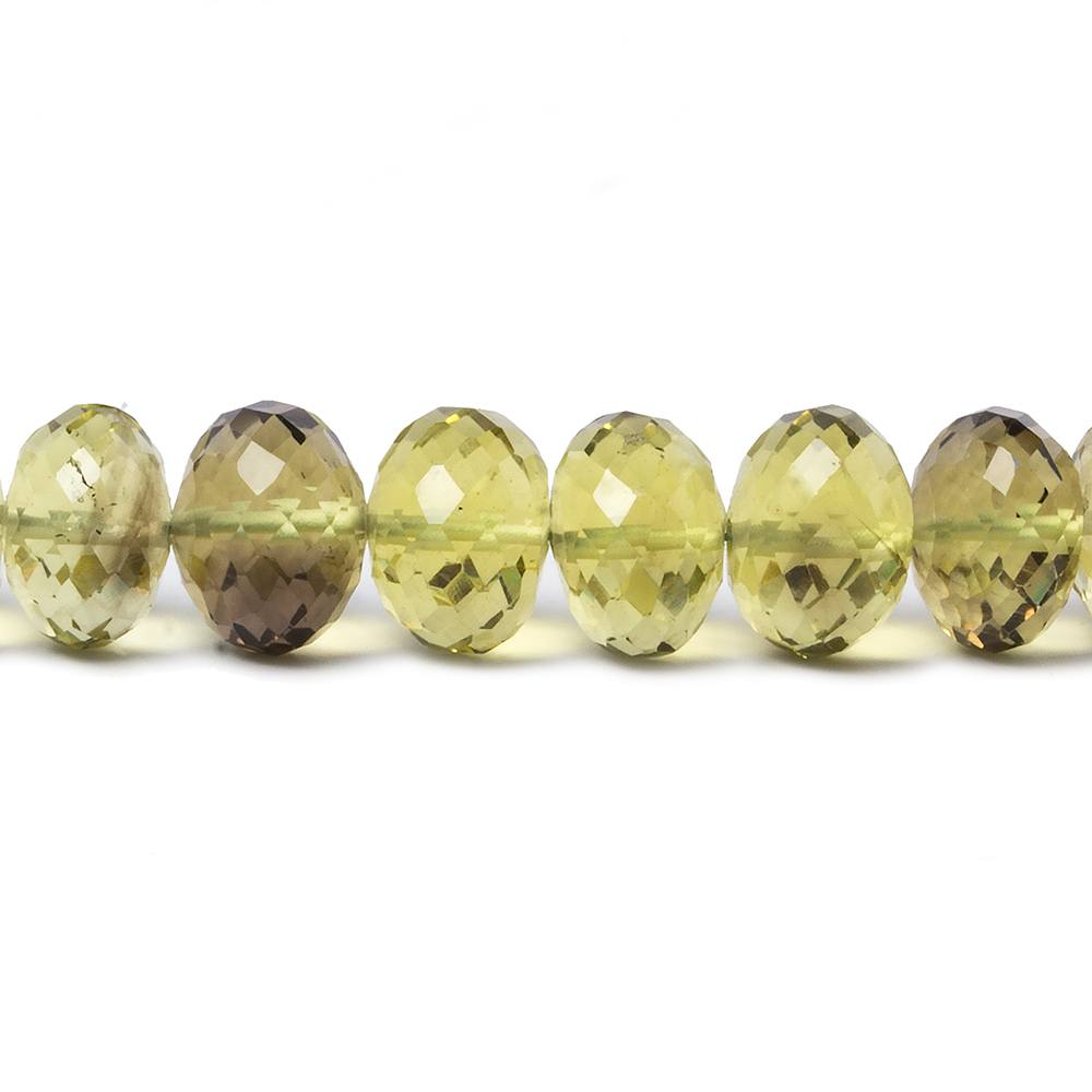 9mm BiColored Quartz faceted rondelle beads 15 inch 59 pieces AAA