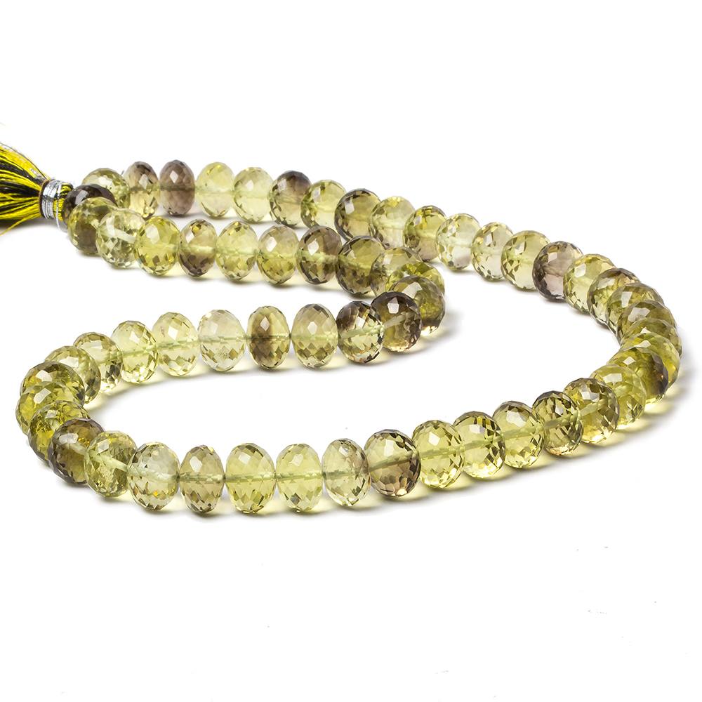 9mm BiColored Quartz faceted rondelle beads 15 inch 59 pieces AAA