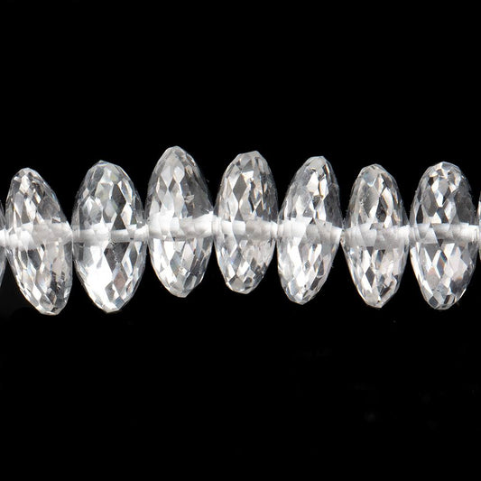 9mm Crystal Quartz German Faceted Rondelle Beads 16 inch 99 pieces