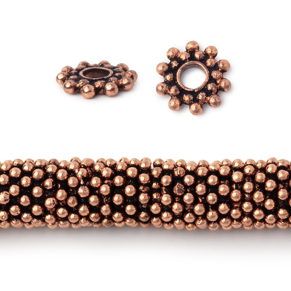 9mm Double Row Daisy Spacers with 3mm Large Hole 8 inch 130 Beads