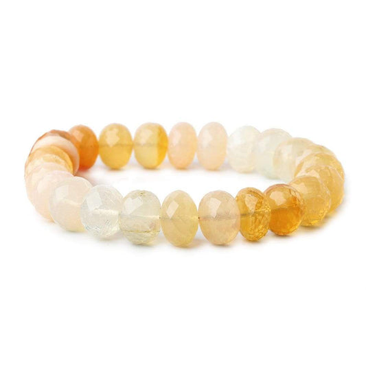 9mm Fire Opal Faceted Rondelle Beads 8 inch 22 pieces AA