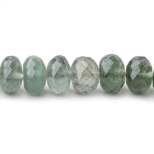9mm Moss Aquamarine faceted rondelle Beads 15 inch 68 pieces