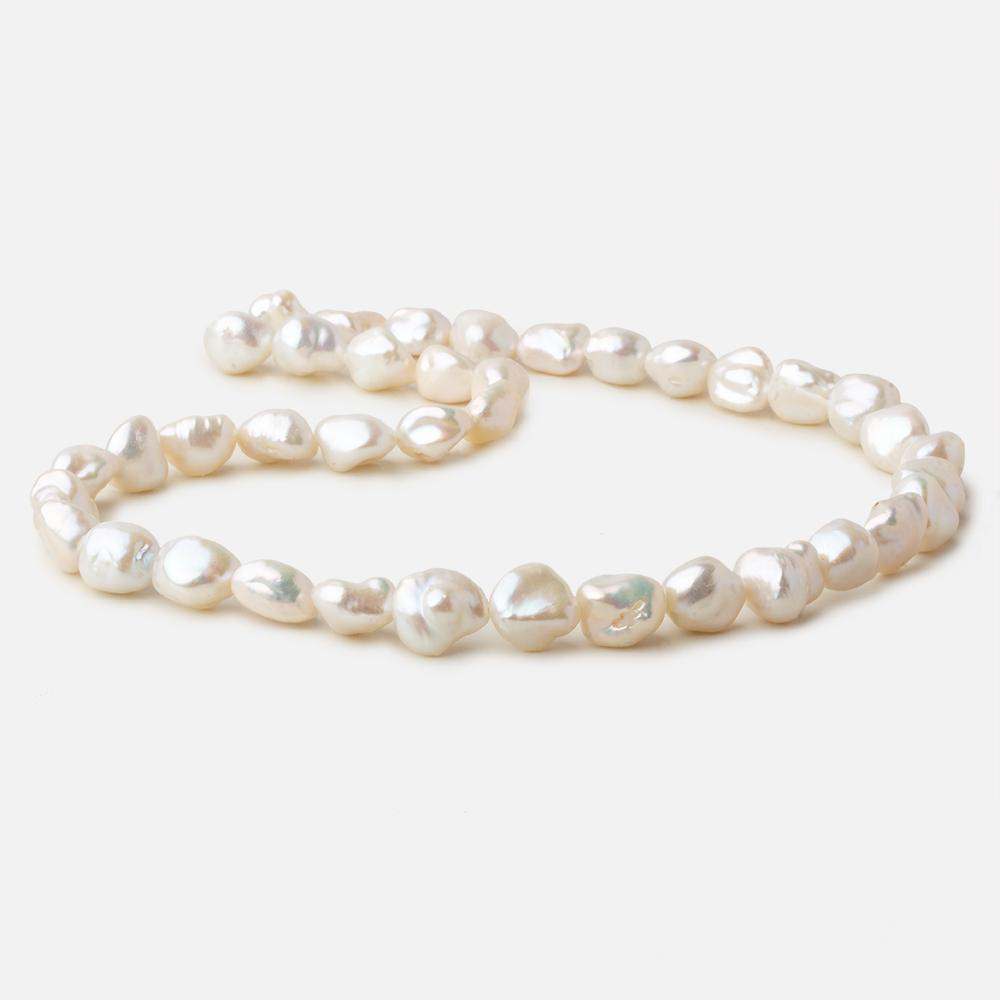 9mm Off White Keshi straight drilled freshwater pearls 16 inch 32 pieces A grade
