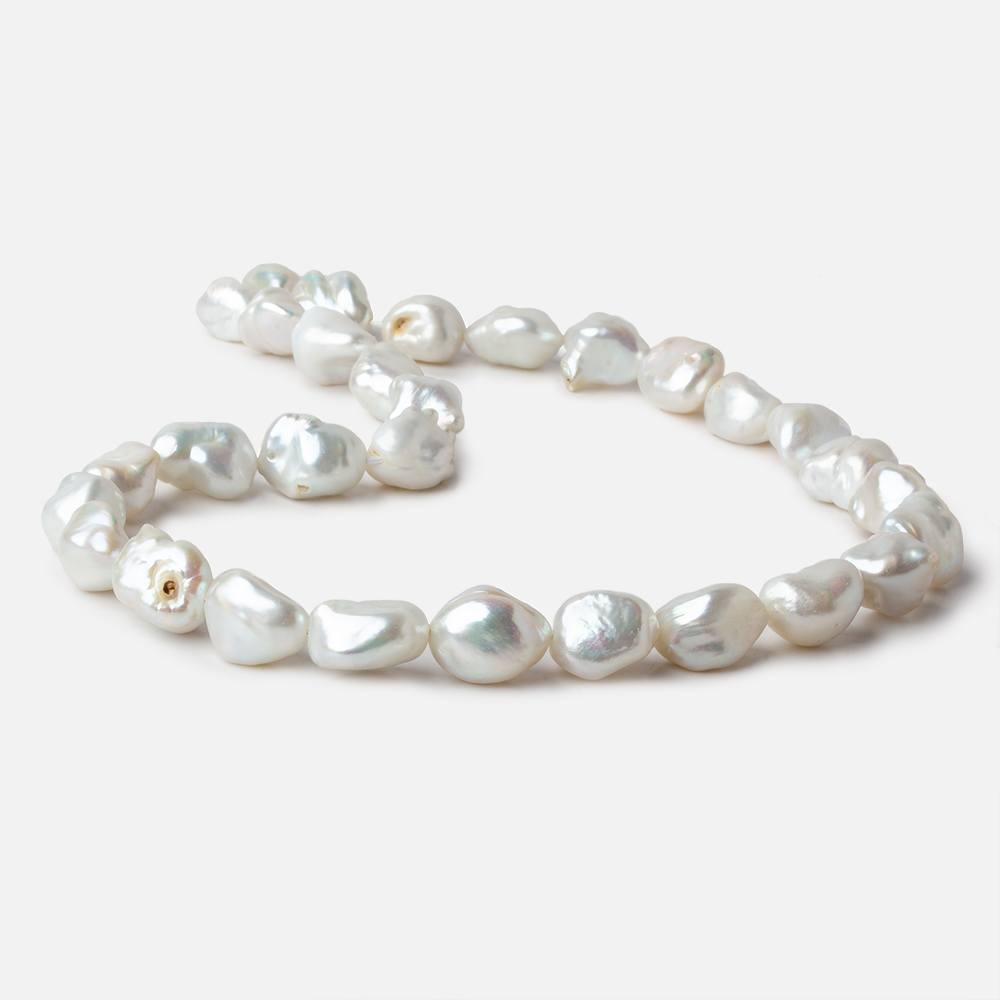 9x11-11x16mm White Keshi straight drilled Freshwater Pearls 16 inch 33 pieces A