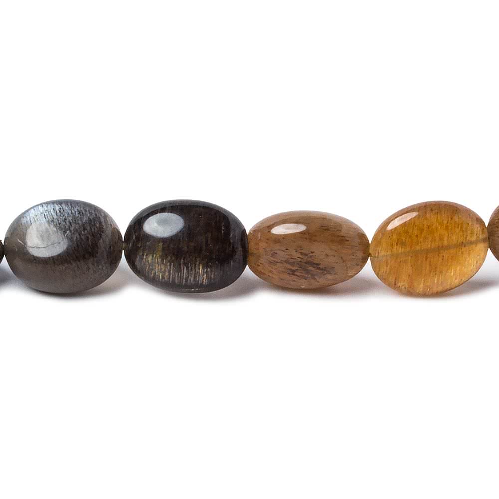 9x7-11x8mm Sunstone & Moonstone plain nugget beads 9 inch 20 beads