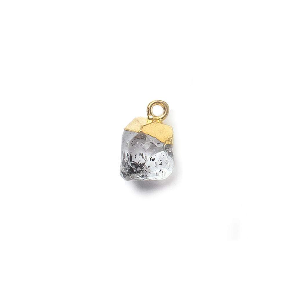 9x7mm Gold Leafed Herkimer Diamond Crystal Quartz Focal Pendant 1 piece