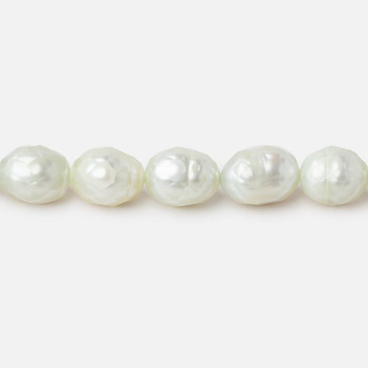 9x7mm Pale Mint Faceted Oval Freshwater Pearls 16 inch 33 pieces