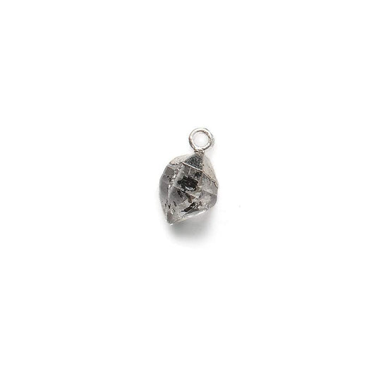 9x7mm Silver Leafed Herkimer Diamond Crystal Quartz Focal Pendant 1 piece