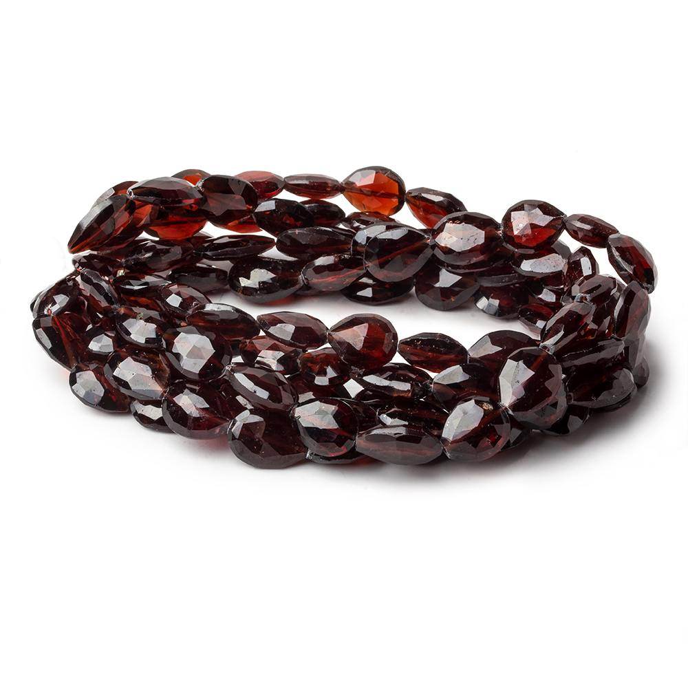 9x8-13x8mm Garnet Straight Drill Faceted Pears 16 inch 35 beads