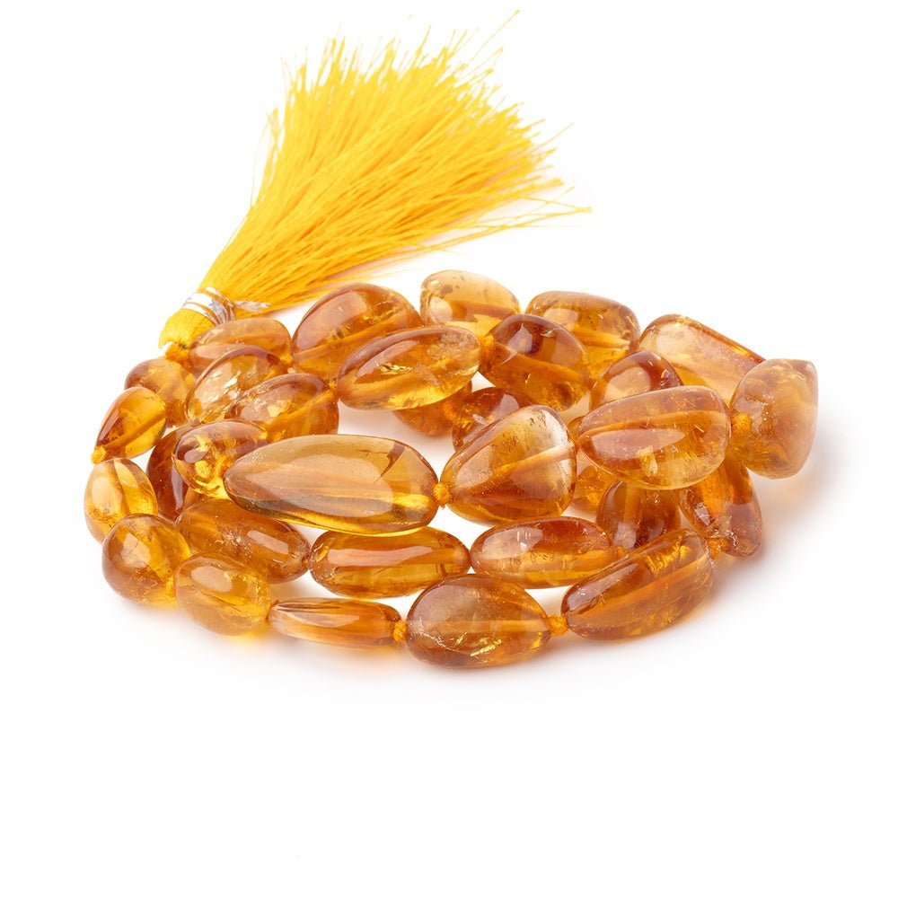 9x8-22x11mm Madeira Citrine Plain Nugget Beads 18 inch 33 pieces