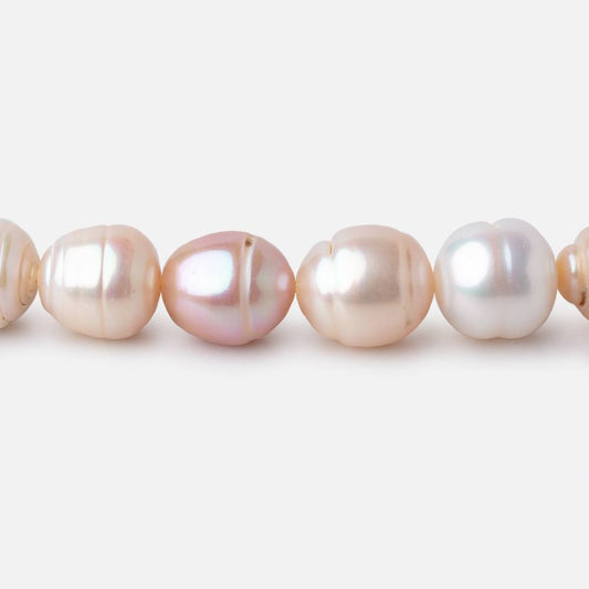 9x9-12x9mm Tri Color Baroque Freshwater Pearls 15.5 inch 35 Beads