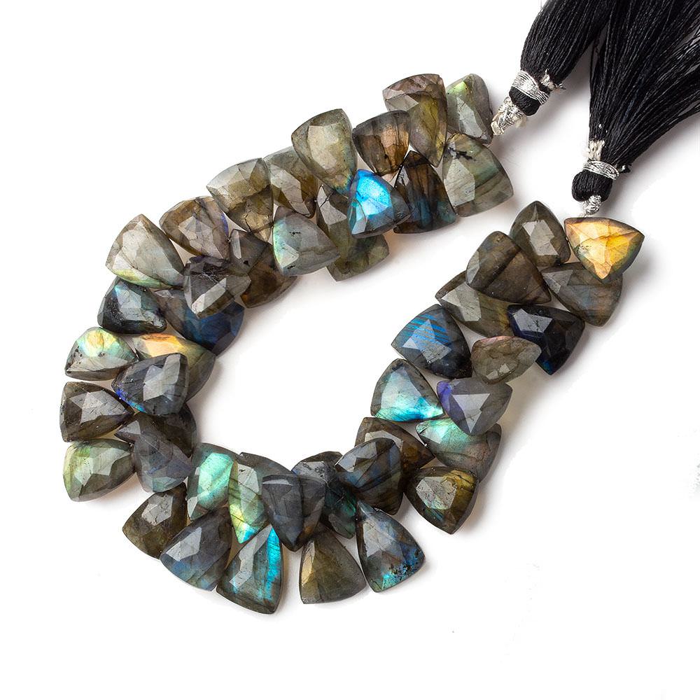 9x9-14x9mm Labradorite tip drilled Triangle beads 7 inch 49 pieces