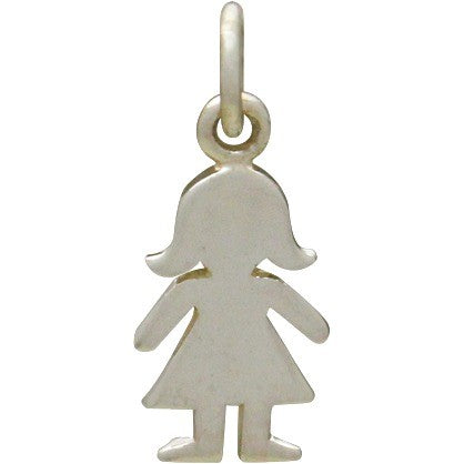 Sterling Silver Girl Charm - Family Charms 18x7mm - 1pc