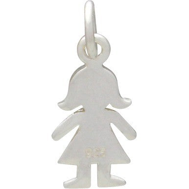 Sterling Silver Girl Charm - Family Charms 18x7mm - 1pc