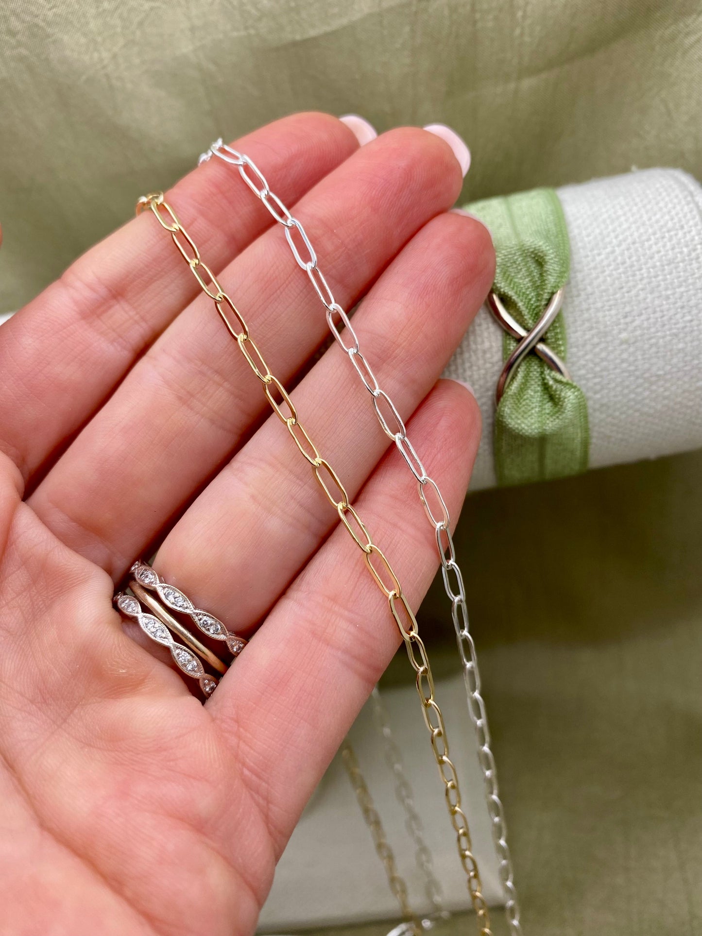 Flat Paperclip Chain 3x7.5mm - C42