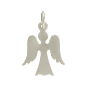 Sterling Silver Angel Charm - Christmas Charms 19x12mm - 1pc