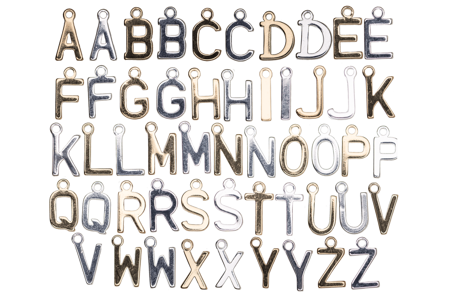 8.5mm Alphabet Letter Kit - 300 Pieces - Available in Silver and Gold - L1KIT