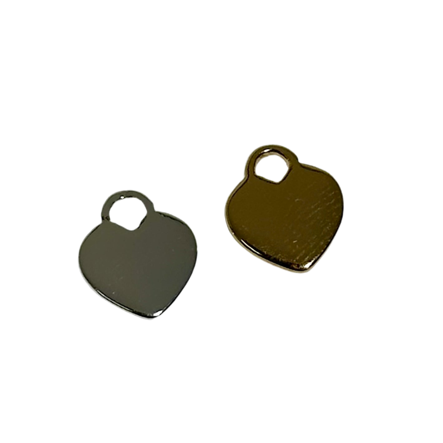 Heart Charm Small 9mm x 11mm - Nickel-Free Silver & Gold - Per Piece