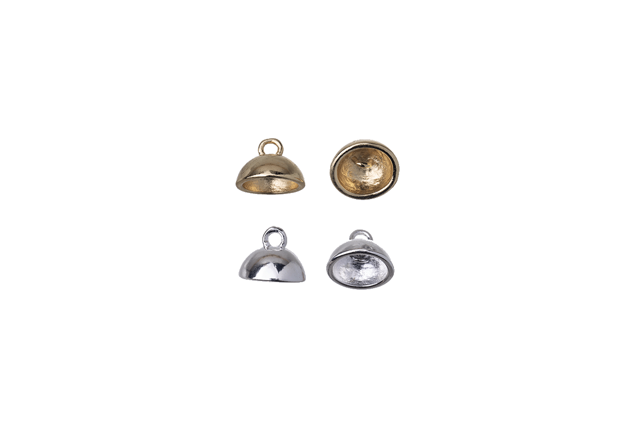 Bead Cap With A Loop Inside - Fits 6mm - 8mm Beads - Available in Silver & Gold - Sold Individually - BCAP6